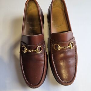 Bruno Magli Kirby Loafer Brown Leather Metal Bit Comfort Shoes Men's 8.5 M